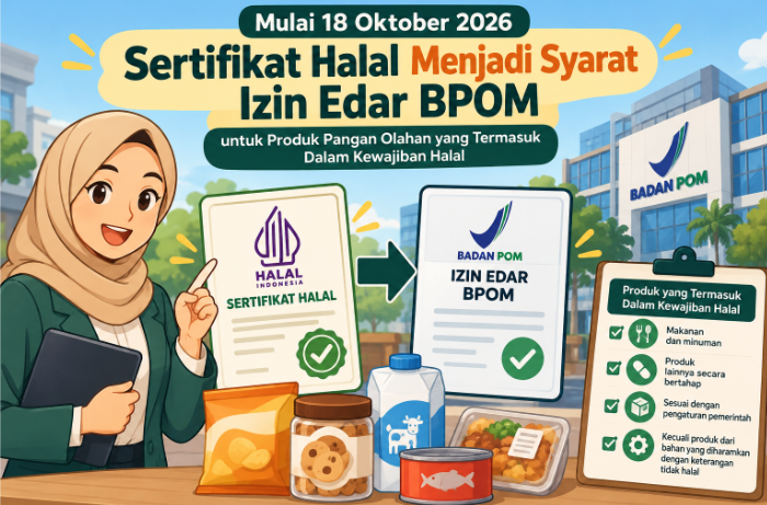 Mulai 18 Oktober 2026, Sertifikat Halal Akan Menjadi Syarat Izin Edar BPOM Pangan Olahan